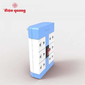 Ổ cắm Xoay 90° Điện Quang ESK RT 53PW 2USB (5 lỗ 3 chấu, 2USB, màu hồng trắng) (Sao chép)